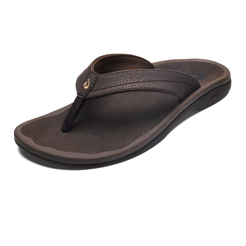 OLUKAI Ohana Women's Beach Sandals, Water Resistant Flip Flops, Arch Support & Comfort Fit, Lightweight & Durable, Enhanced Grip & Traction, Dk Java/Dk Java, 10 - Image 1